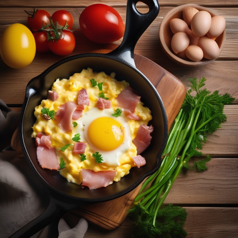 Huevos y Jamón Revueltos