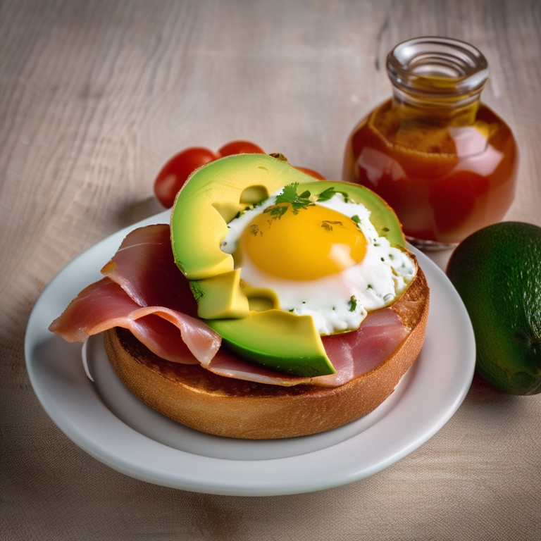 Pan con Aguacate y Jamón