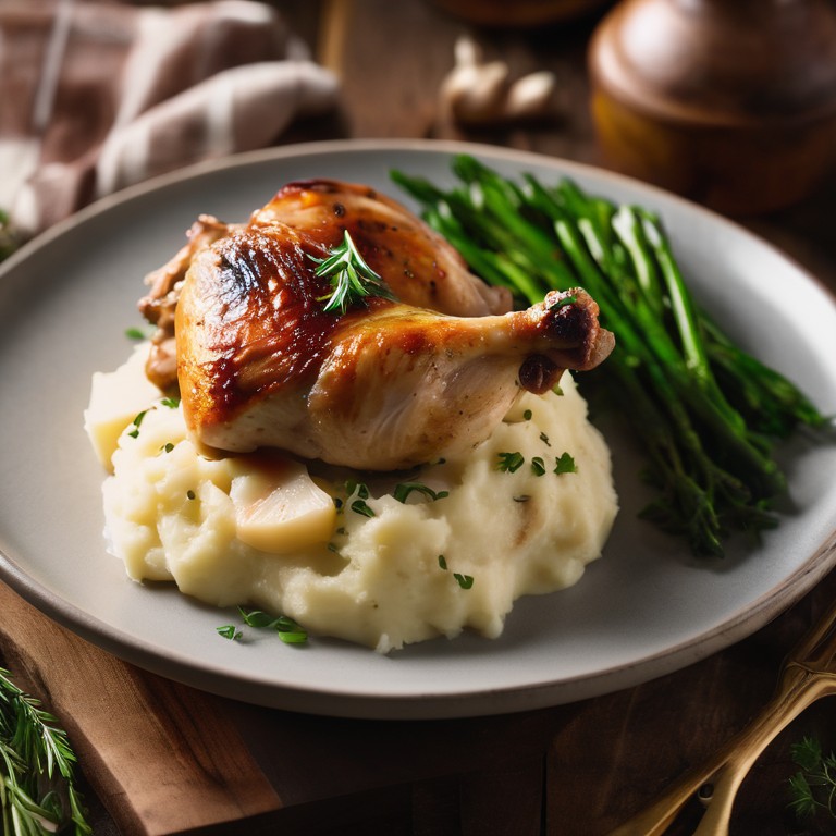 Savory Herb-Roasted Chicken with Garlic Mashed Potatoes