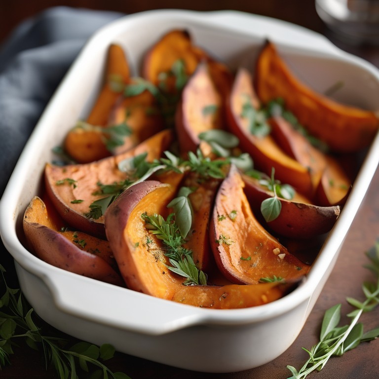 Roasted Sweet Potatoes with Herbs