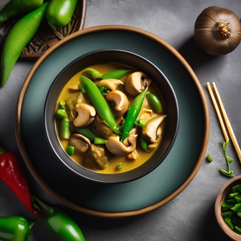 Grünes Hühnchen-Curry mit Gemüse