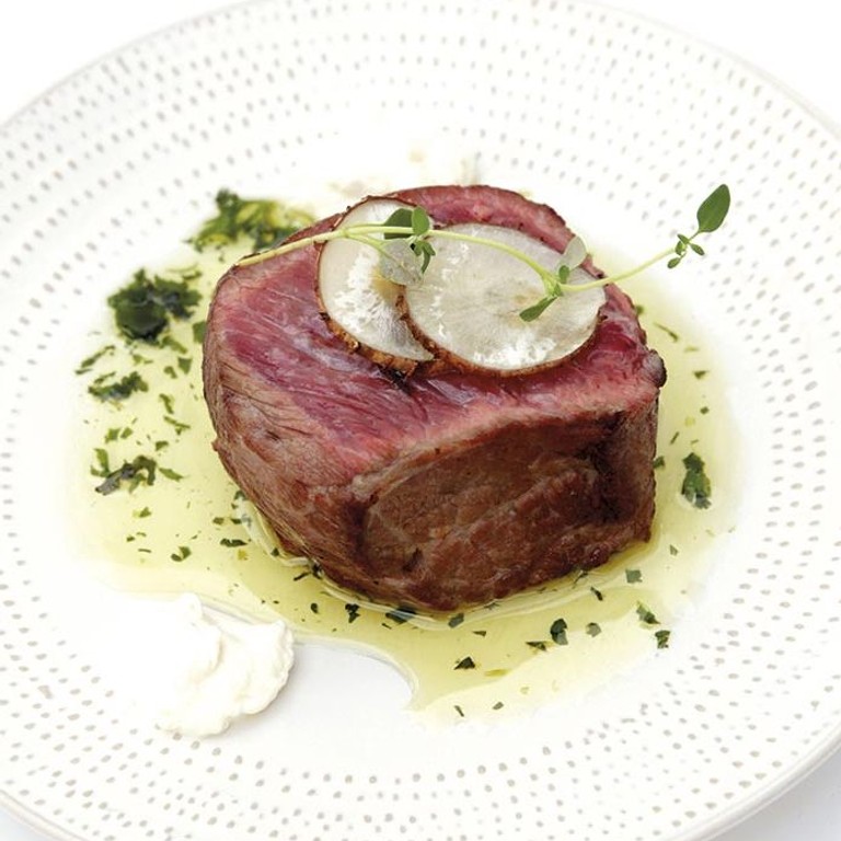 Solomillo con salsa verde