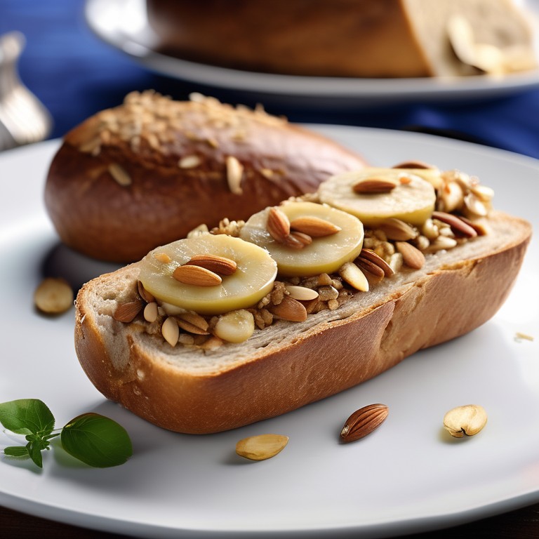 Stuffed Whole Wheat Bread with Spiced Banana Filling