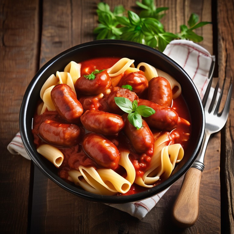 Nudeln mit Würstchen