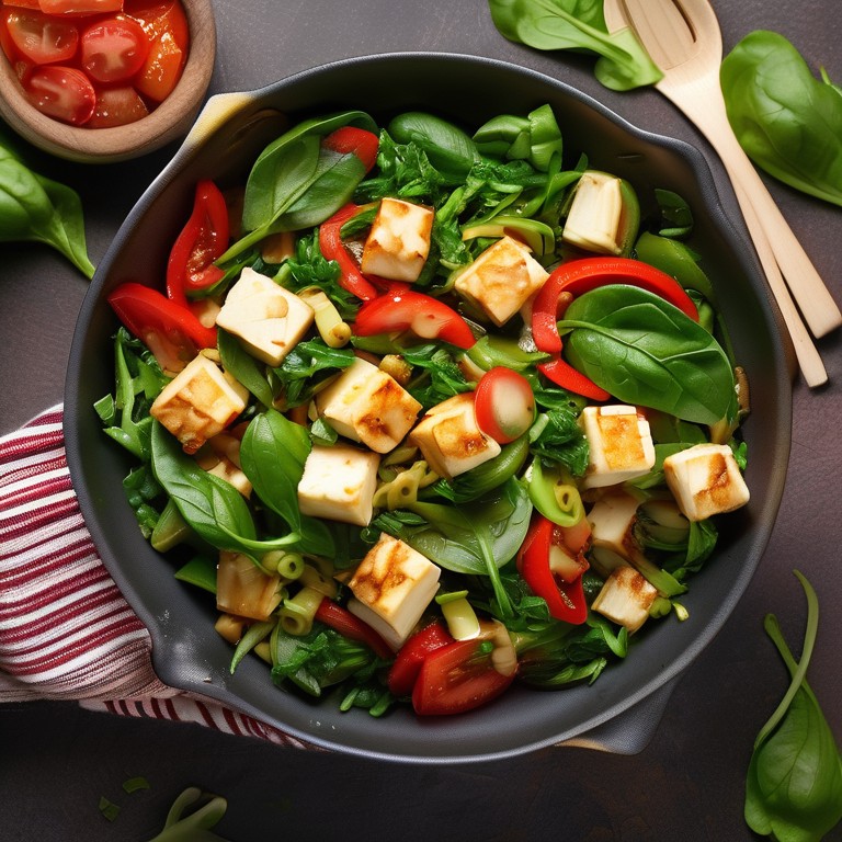Paneer and Spinach Noodle Stir Fry