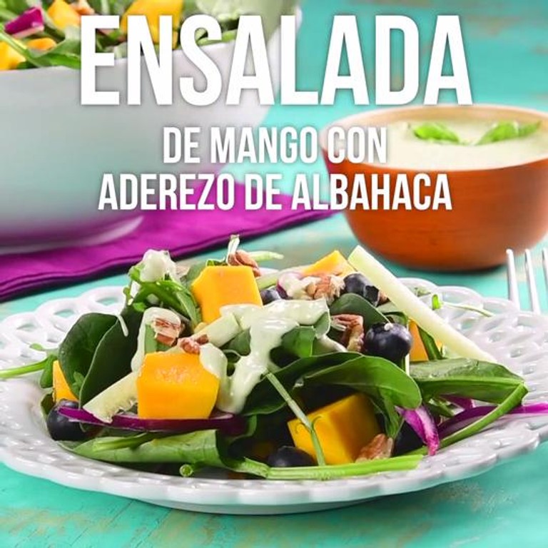 ENSALADA DE MANGO CON ADEREZO DE ALBAHACA
