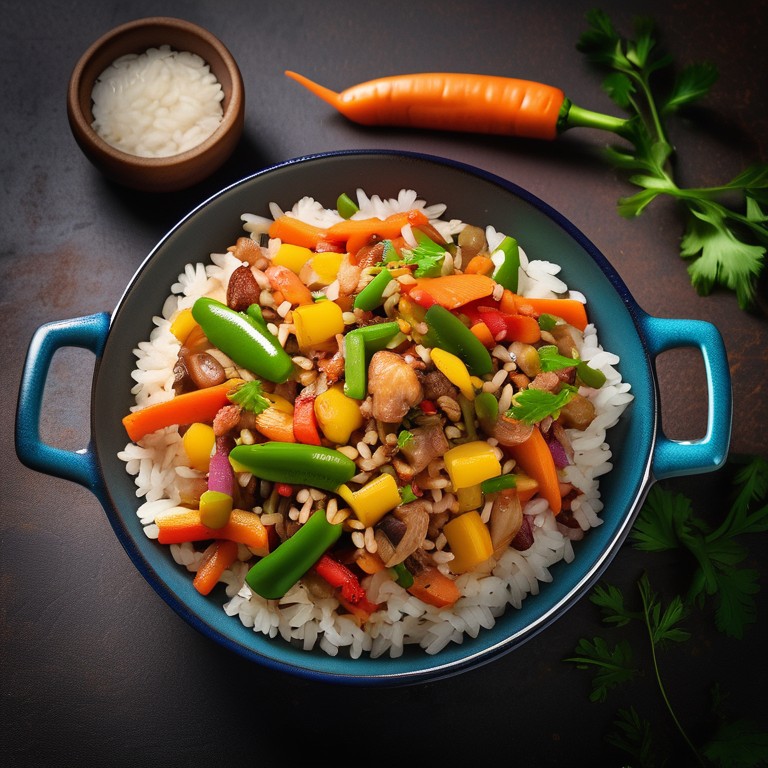 Colorful Rice and Veggie Stir-Fry