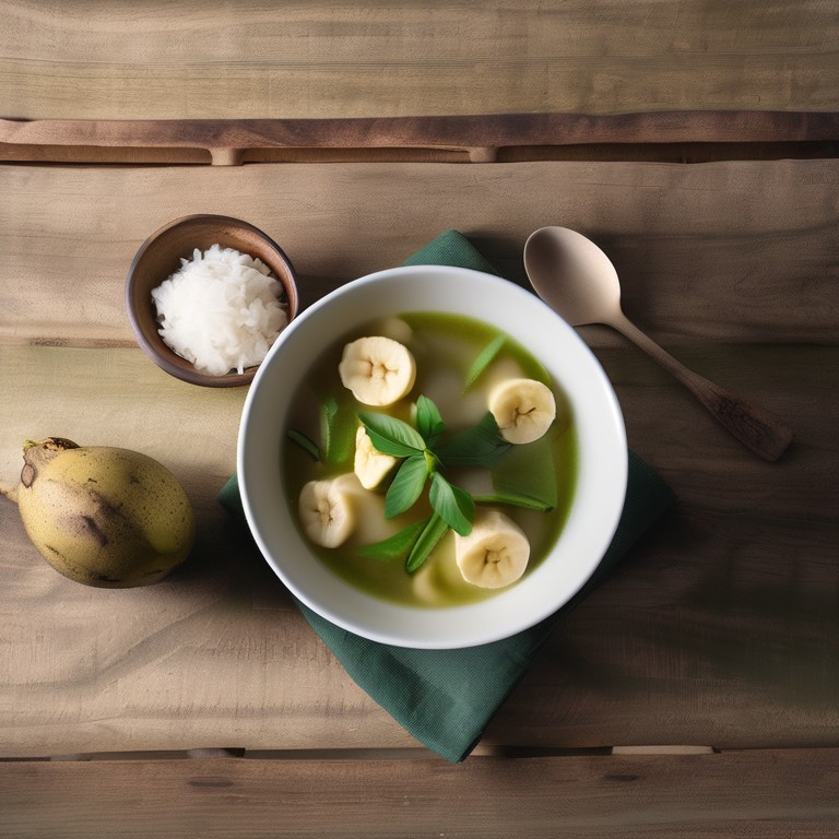 Banane vert et manioc au lait de coco