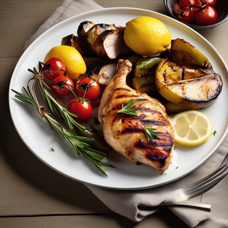 Poulet Grillé au Citron et Romarin