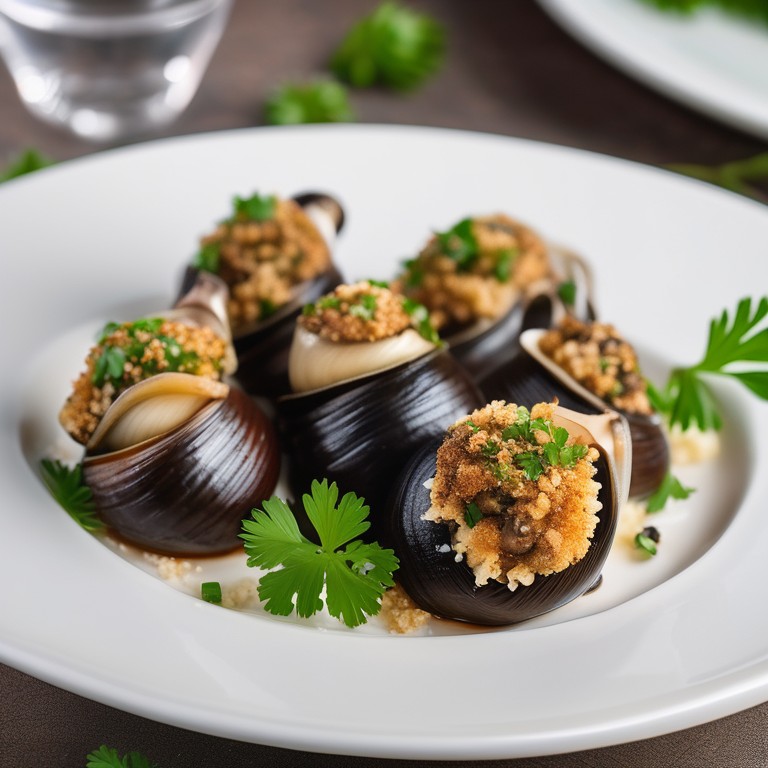 Snails Stuffed with Shiitake Mushrooms