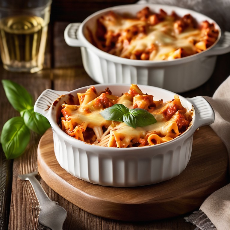 Cheesy Baked Ziti for One