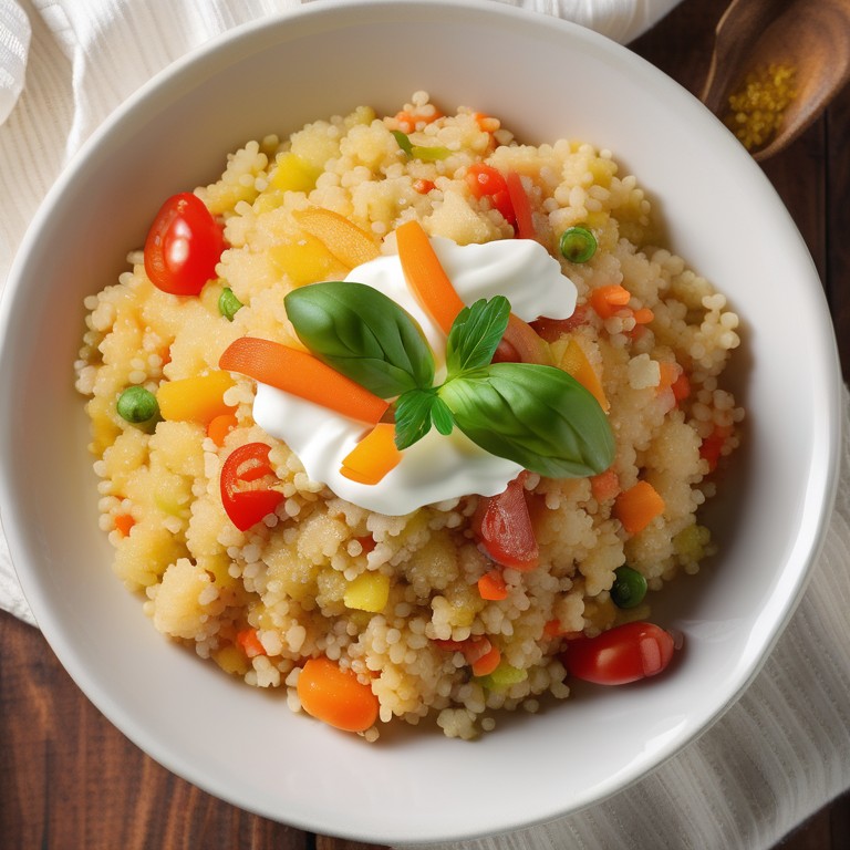 Gemüse-Couscous mit Hirse und Schmand