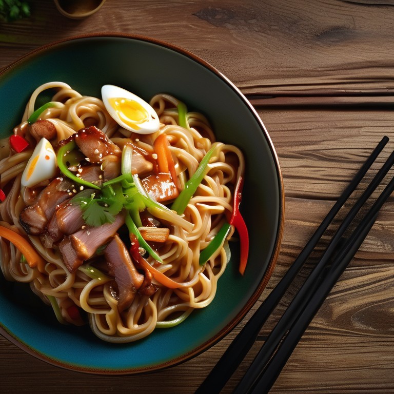 Süß-saure Chinesische Eiernudeln