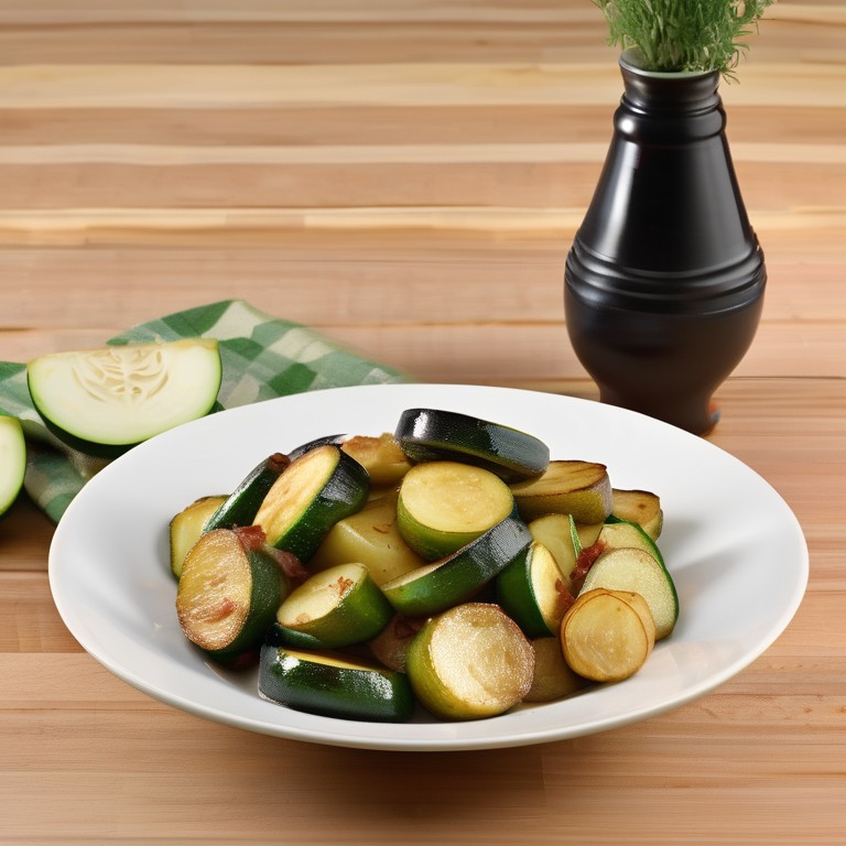 Gebratene Zucchini-Kartoffel Pfanne