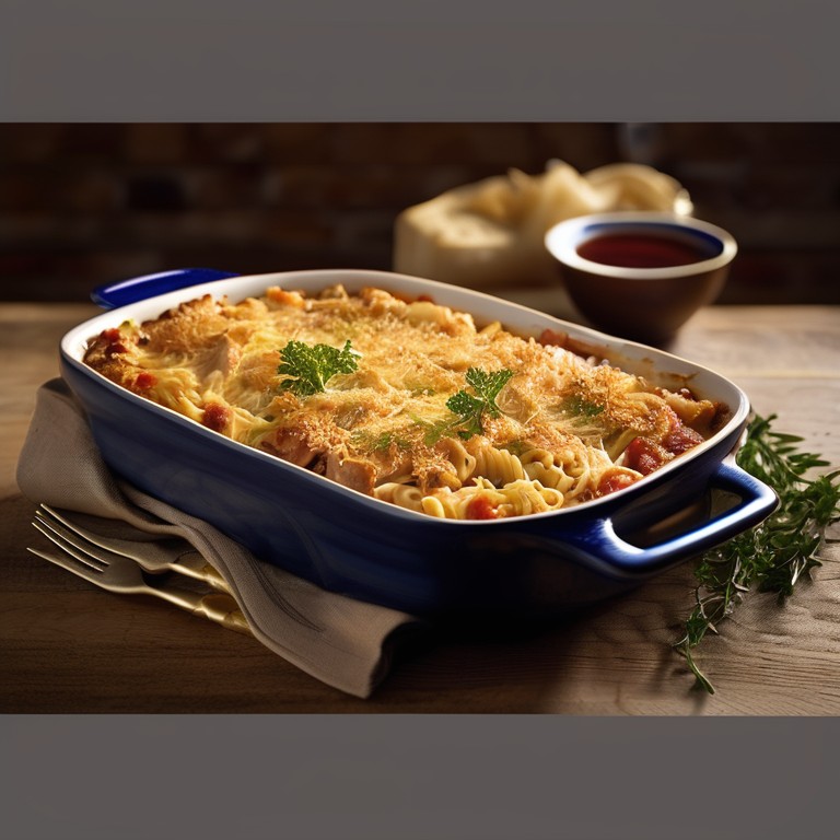 Pastel de Fideos con Atún y Pollo