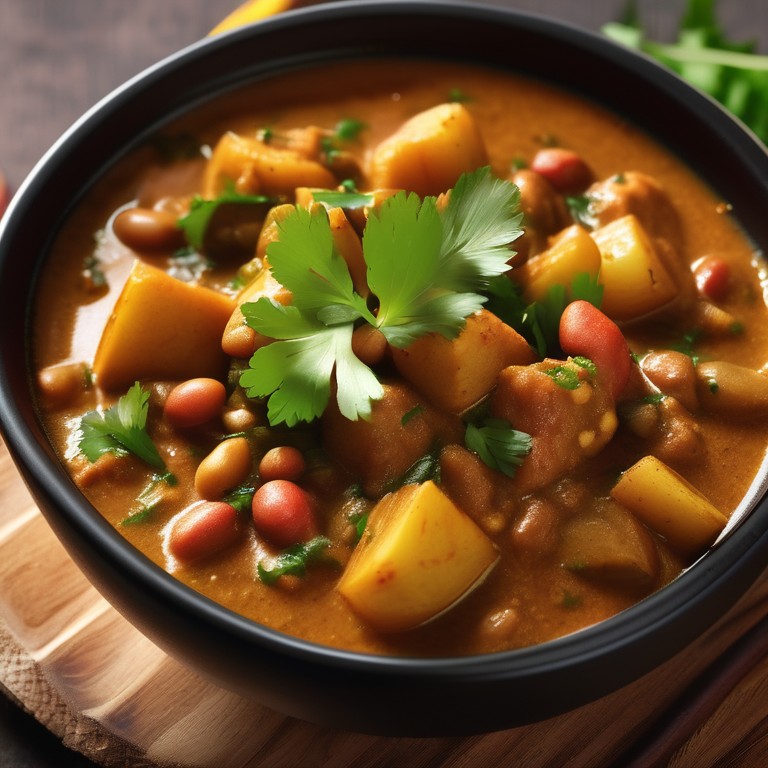 Spicy Soya Bean and Potato Curry
