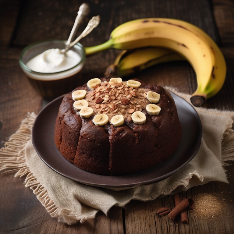 Healthy Oatmeal-Banana Cocoa Cake