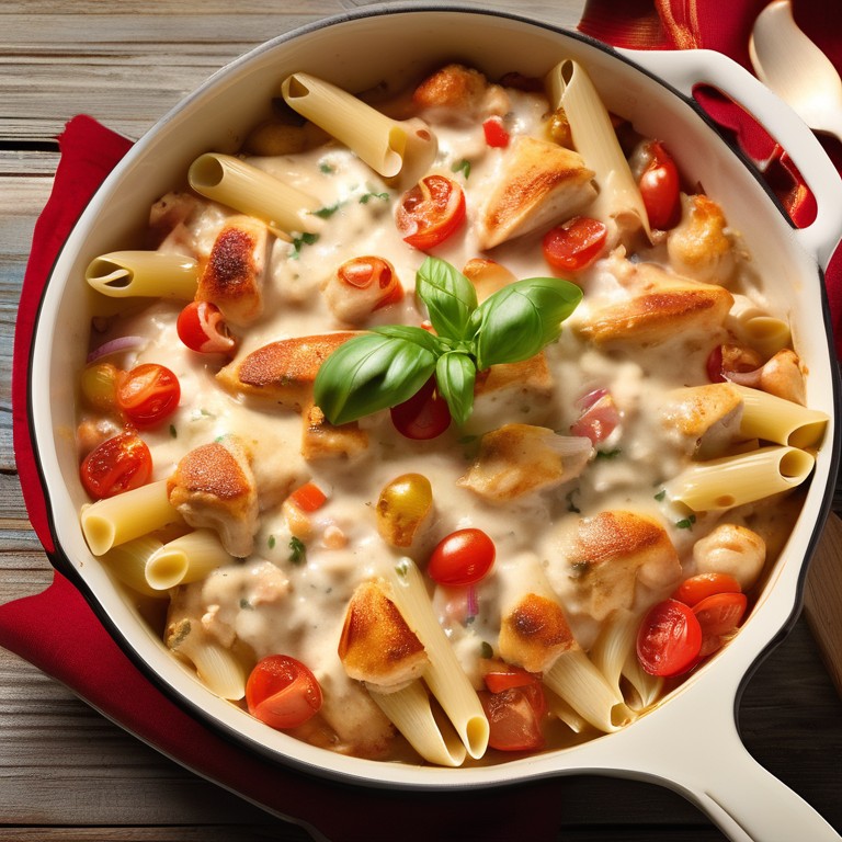 Hähnchen-Sahne-Nudelauflauf
