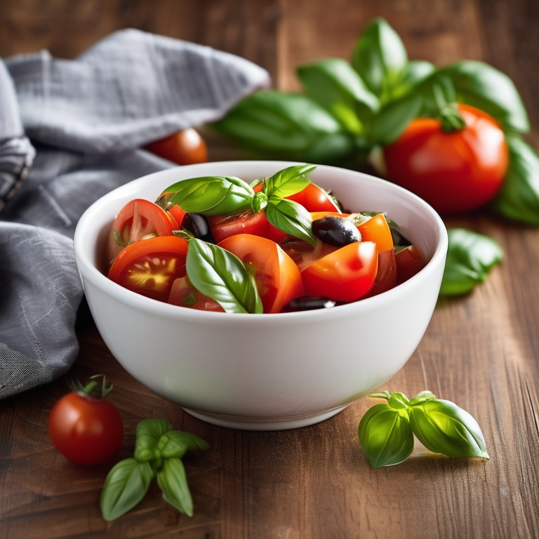 Tomatensalat mit Basilikum