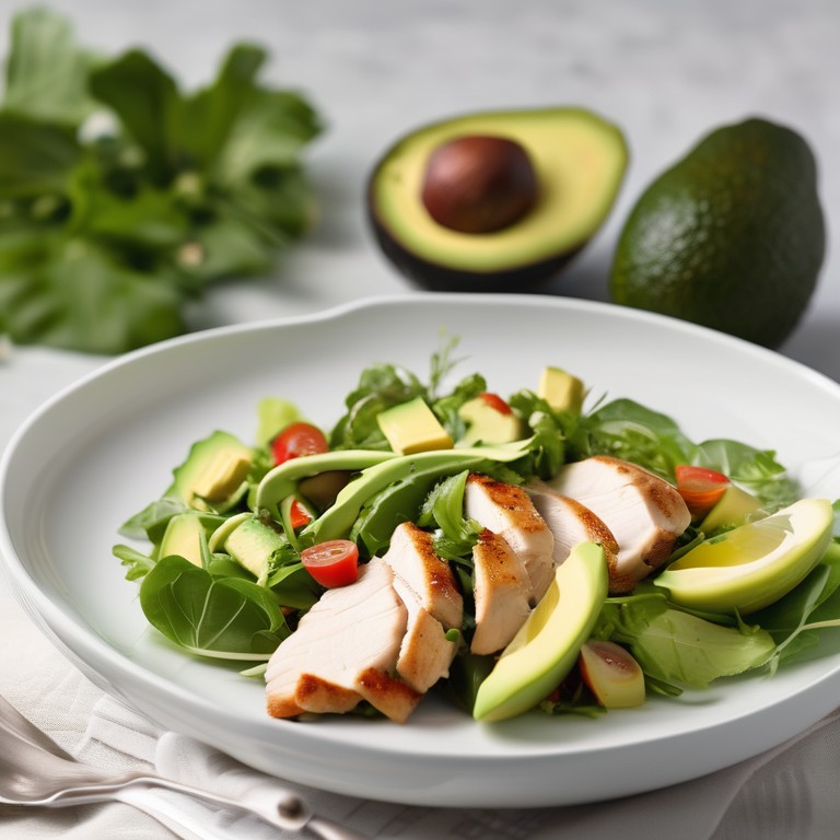 Gesunder Grüner Salat mit Zitronen-Hähnchen