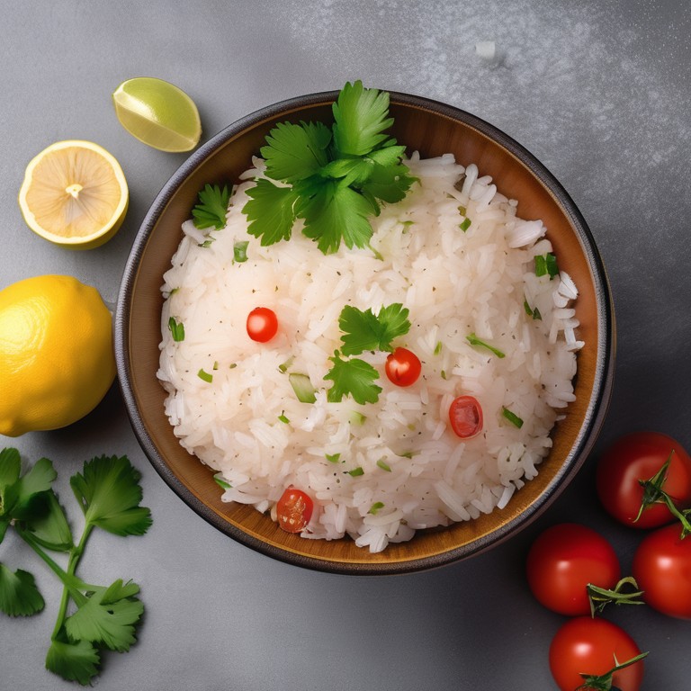 Coconut Lemon Rice with Tomatoes and Garlic