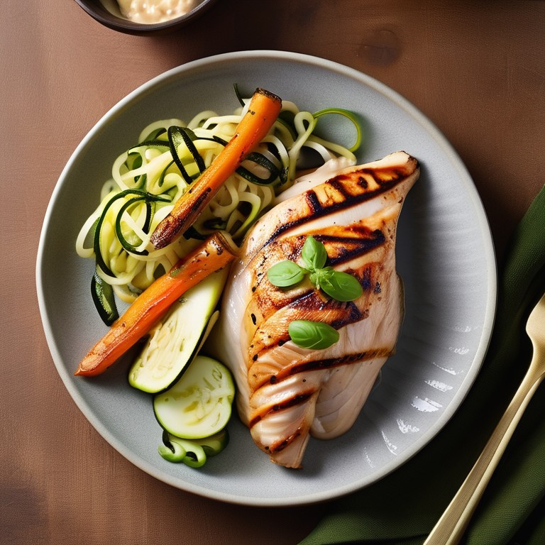 Möhren-Zucchini-Spaghetti mit Hähnchenbrustfilet - Mr. Cook