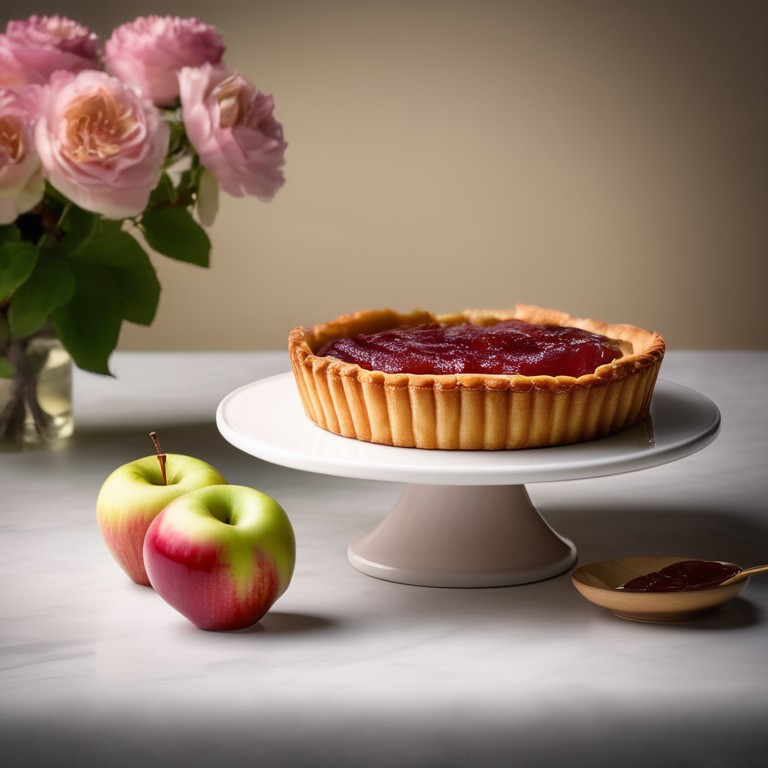 Tarte aux Pommes et Confiture de Rhubarbe