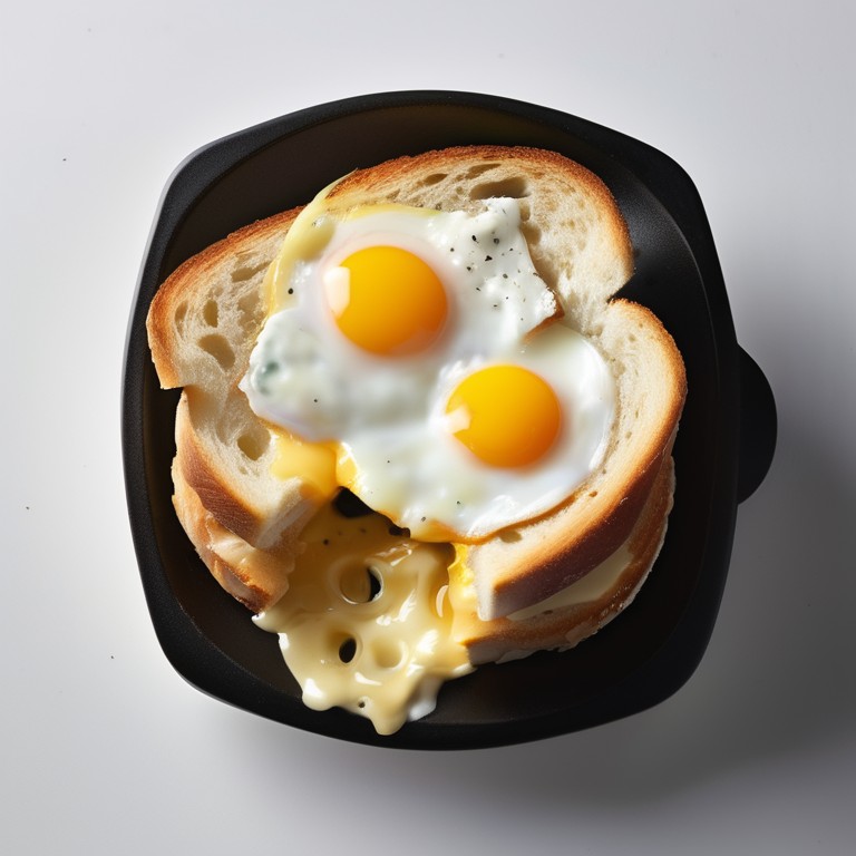 Cheesy Egg-in-a-Hole Breakfast Sandwich