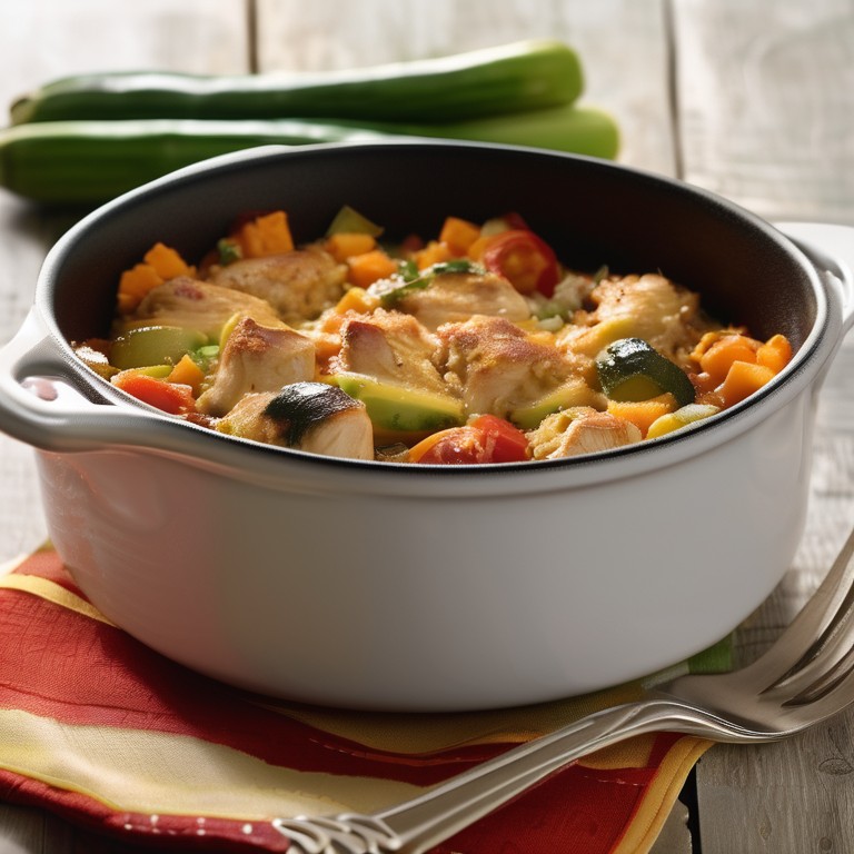 Casserole de Poulet aux Patates Douces et Légumes
