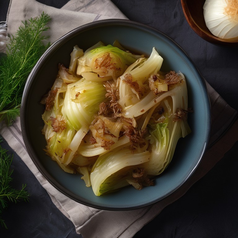 Geschmortes Kraut mit Zwiebeln