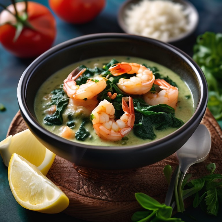 Knusprige Garnelen in Spinat-Sahne-Sauce