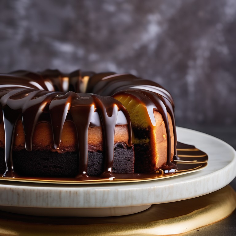Dark Chocolate Caramel Polenta Cake