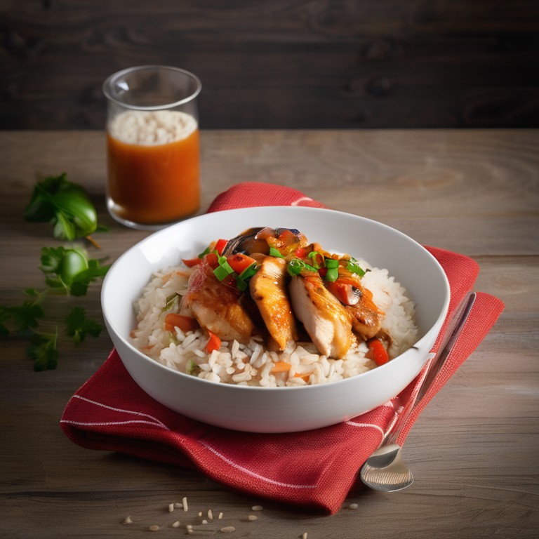 Пикантные Куриные Грудки с Овощами и Рисом