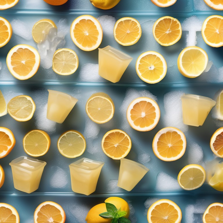 Refreshing Citrus Ginger juice ice cubes
