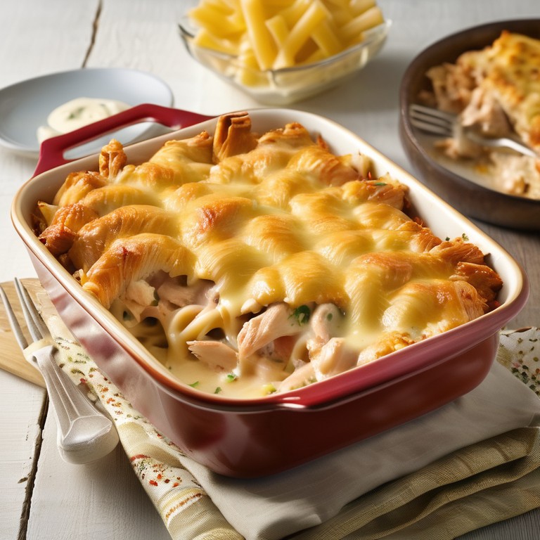 Creamy Chicken and Turkey Pasta Bake