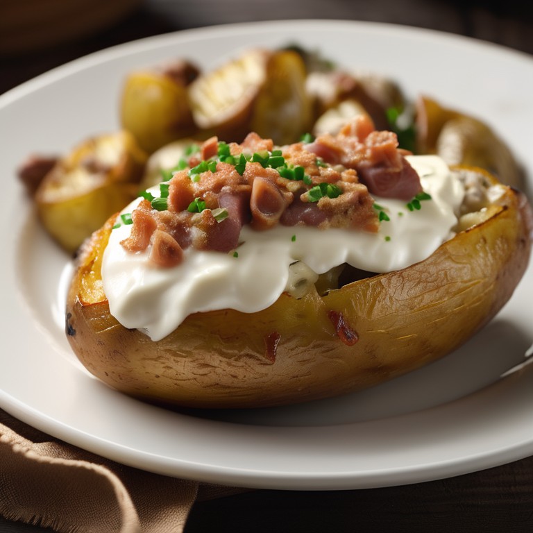Batata com Linguiça e Requeijão