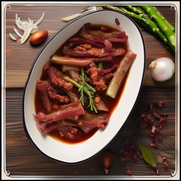 Sauce aux Lardons, Asperges et Oignons