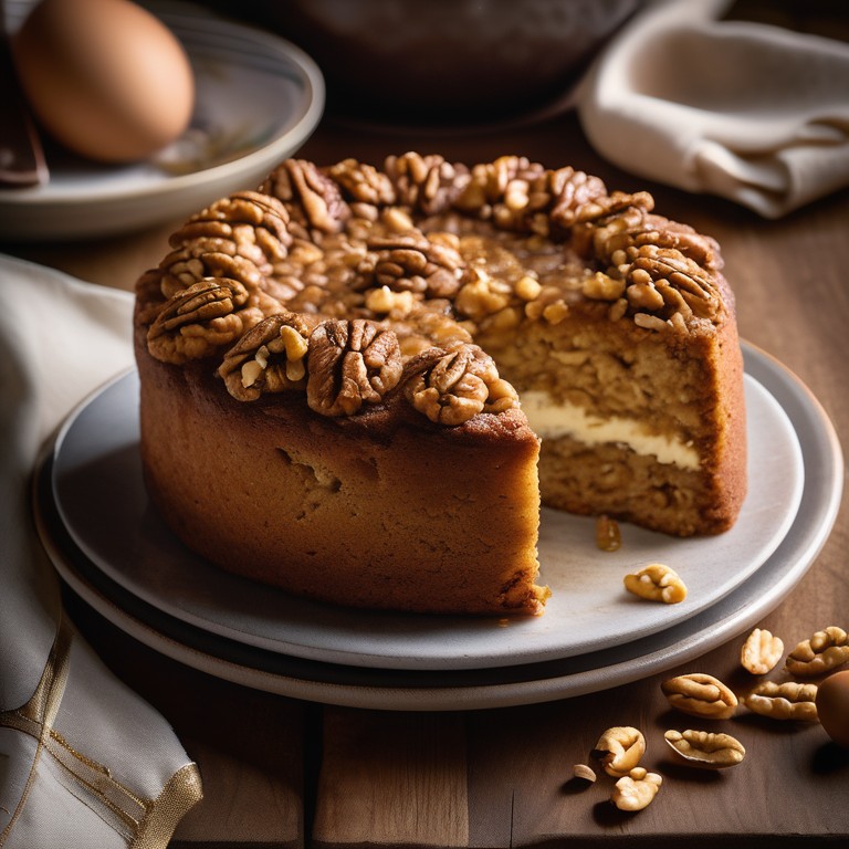 Walnuss-Haferflocken-Kuchen