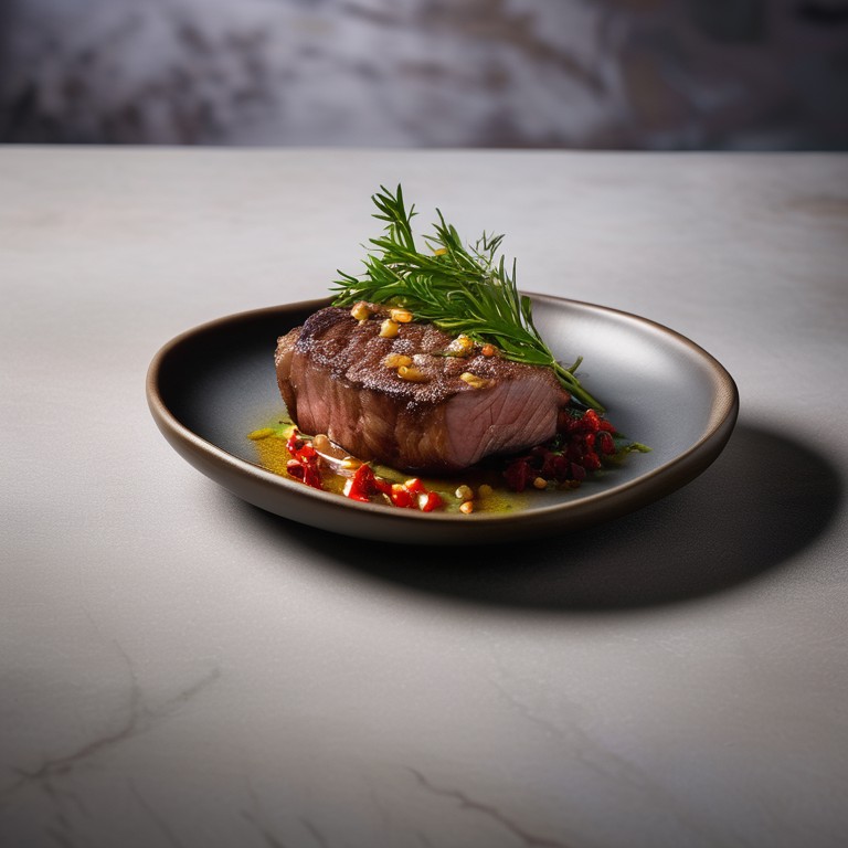 Filete Marinado al Cedrón y Ají Cocido a Baja Temperatura