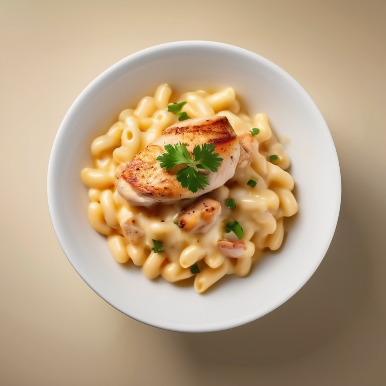 Creamy Mac & Cheese with Grilled Chicken