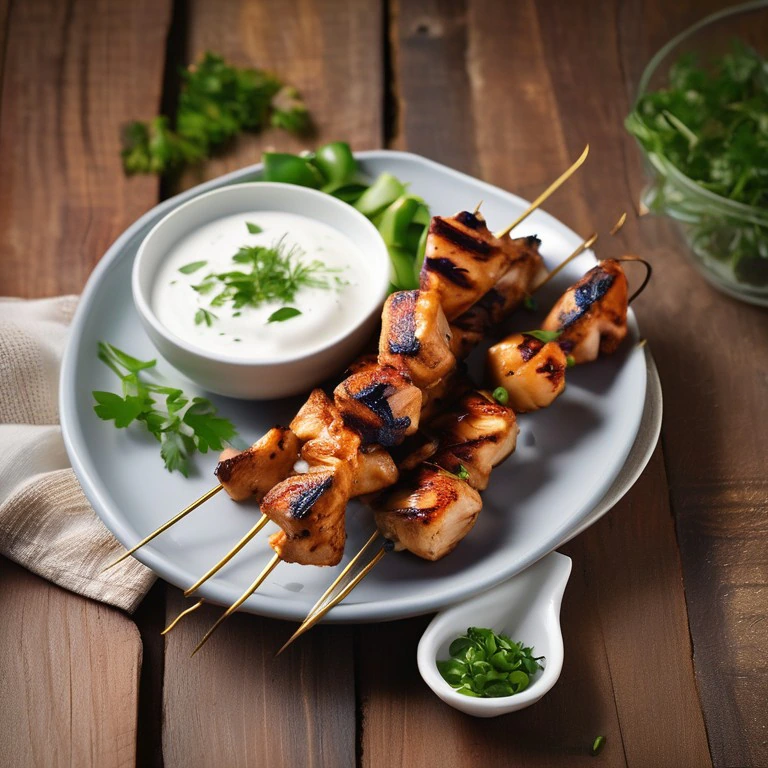 Brochette de poulet sauce yaourt grec Mr. Cook