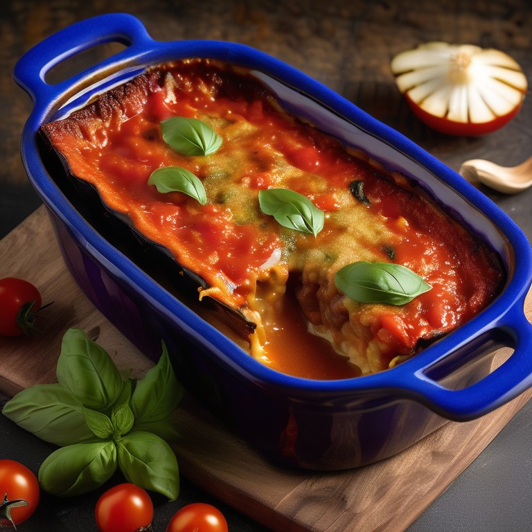 Flan d'aubergine avec sa sauce tomate ail basilic