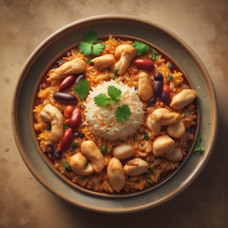 Пикантный Рис с Курицей и Фасолью