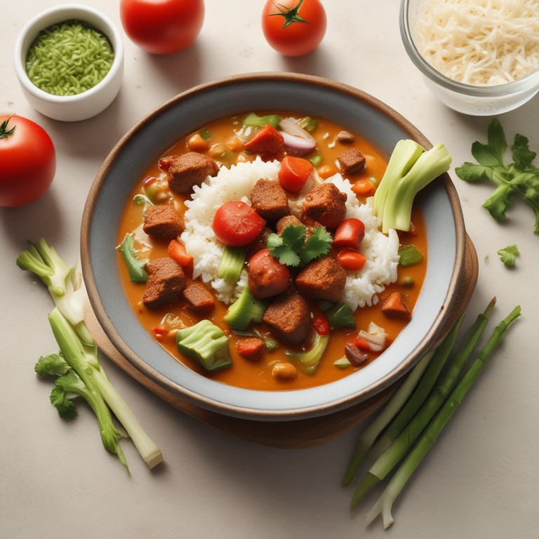 Kokosmilch Gemüsecurry mit Hackfleisch