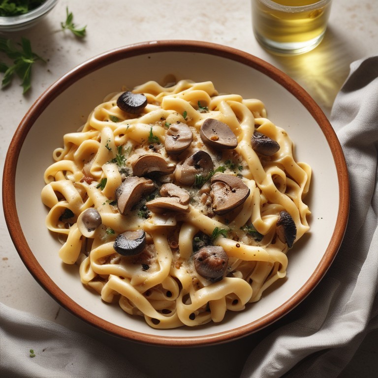 Creamy Mushroom Pasta with Guanciale