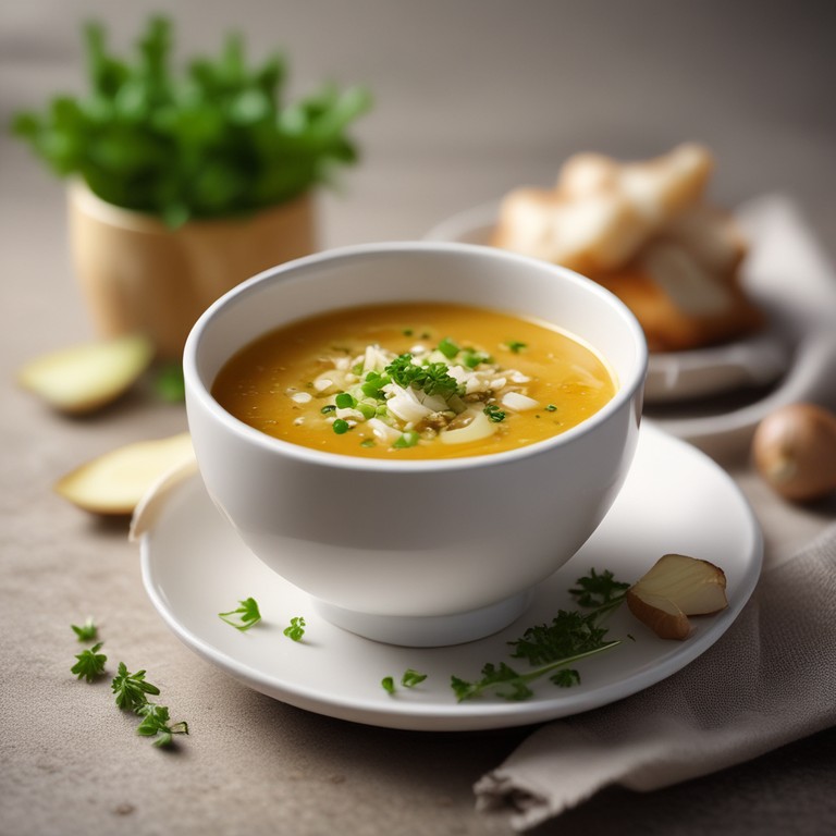 Herzhafte Flohsamenschalen-Suppe