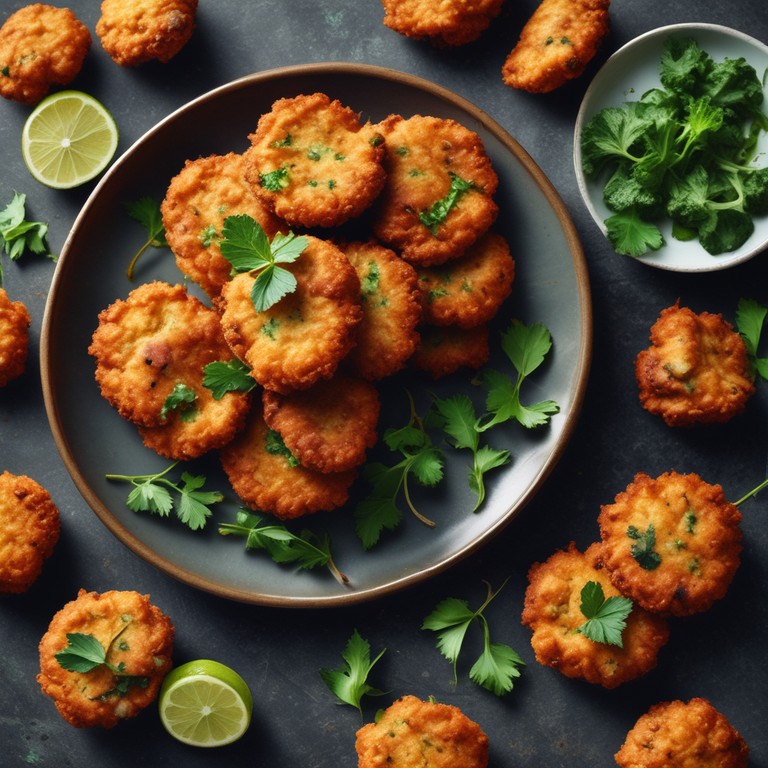 Spiced Cauliflower Fritters with Mint-Coriander Chutney