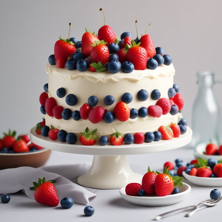 Schnelle Geburtstagstorte mit Fruchtcreme und Beeren