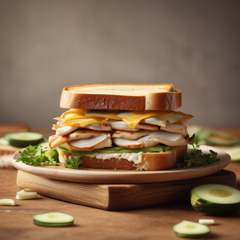 Sándwich de Pollo con Calabacín y Queso