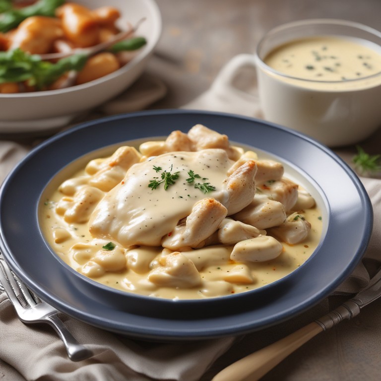 Creamy Chicken with Cheese and Cream Sauce